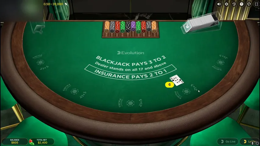 First Person Blackjack — partida en directo