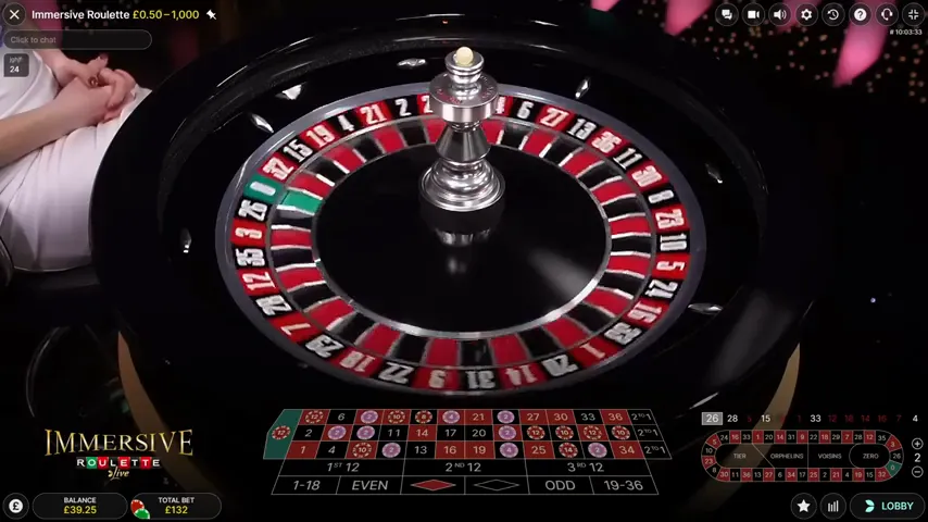 Live Roulette en juego — captura 1